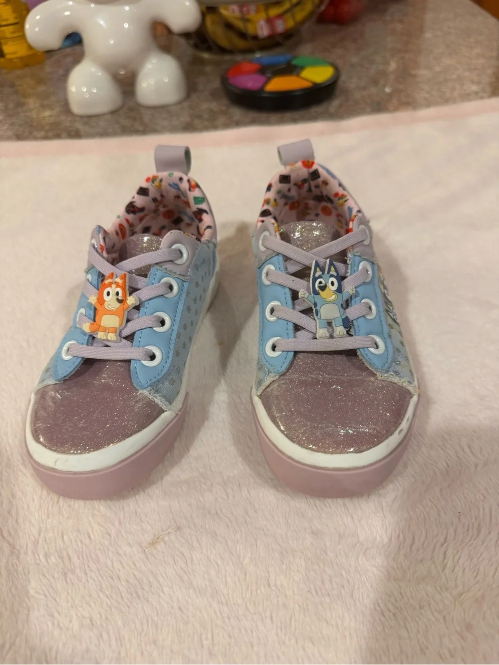 Kids' Light Bluey Character Sneakers. Easy on and off. No tying of laces